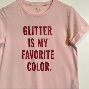Vintage Kate Spade Glitter pink cuffed sleeve shirt